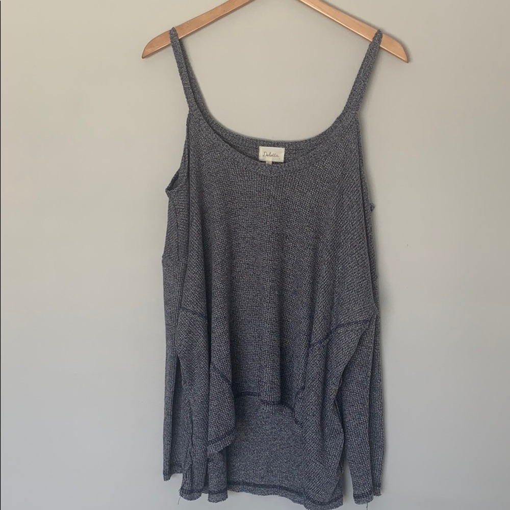 Navy sweater with shoulder cut outs